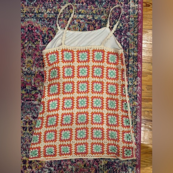 Zara Crochet Dress in Orange and Green worn once - Picture 2 of 3